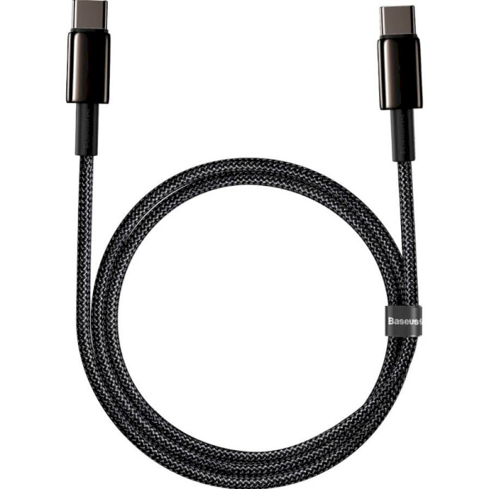 Кабель BASEUS Tungsten Gold Series Fast Charging Data Cable Type-C 100W 1м Black (CATWJ-01)