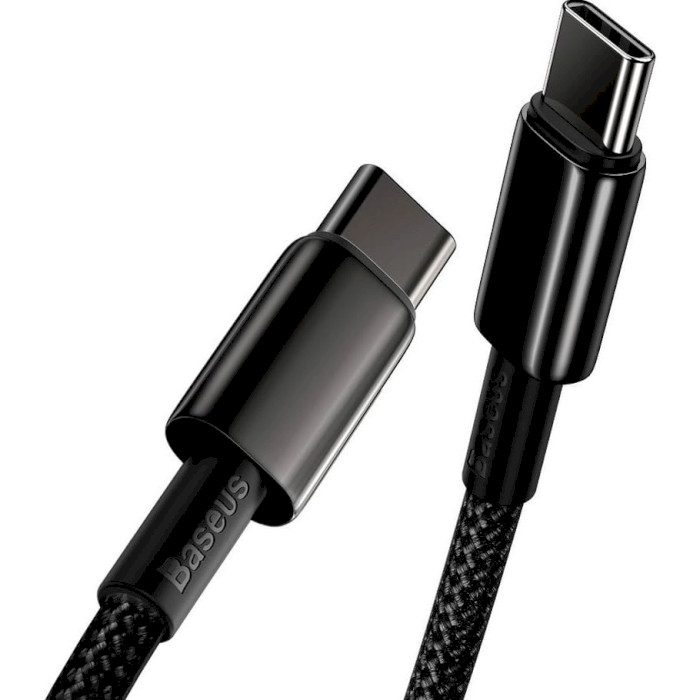 Кабель BASEUS Tungsten Gold Series Fast Charging Data Cable Type-C 100W 1м Black (CATWJ-01)