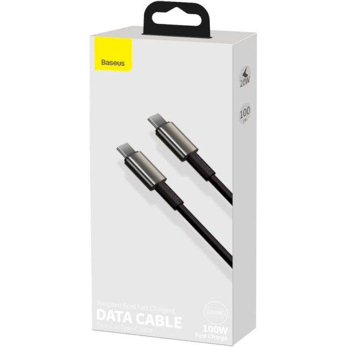 Кабель BASEUS Tungsten Gold Series Fast Charging Data Cable Type-C 100W 1м Black (CATWJ-01)