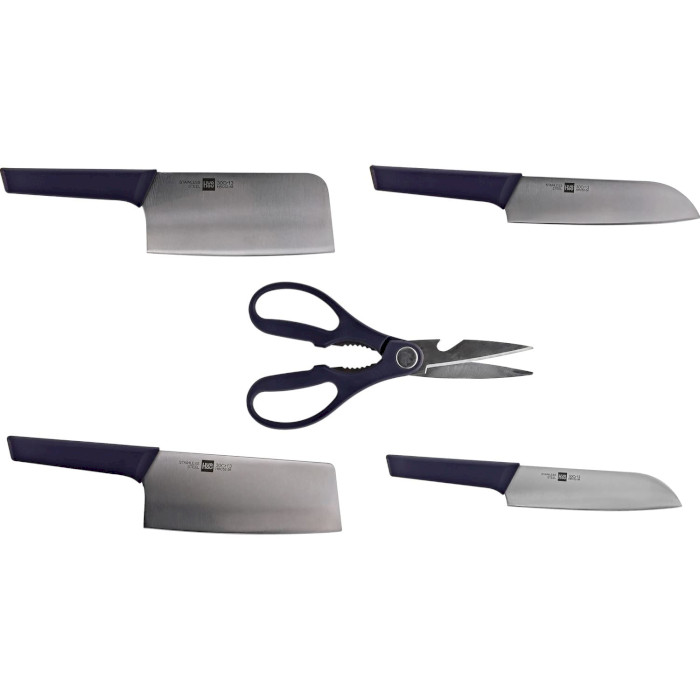 Набор кухонных ножей на подставке Xiaomi HUOHOU Stainless Steel Knife Set 6пр (HU0058)