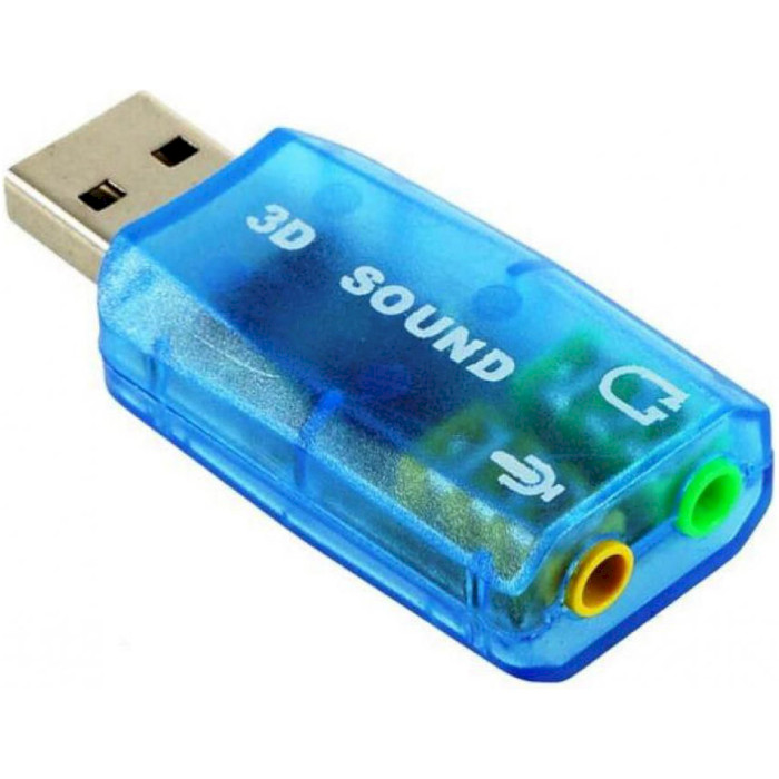 Внешняя звуковая карта DYNAMODE 3D Sound 5.1 USB2.0 Blue
