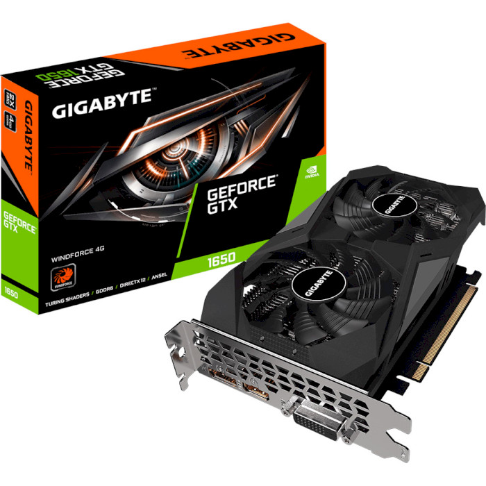 Відеокарта GIGABYTE GeForce GTX 1650 D6 WindForce 4G (GV-N1656WF2-4GD)