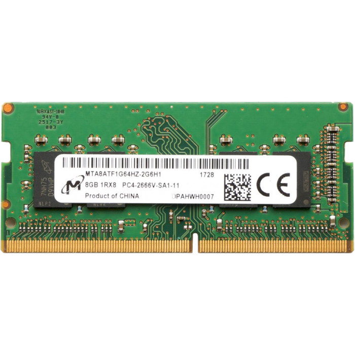 Модуль пам'яті MICRON SO-DIMM DDR4 2666MHz 8GB (MTA8ATF1G64HZ-2G6H1)