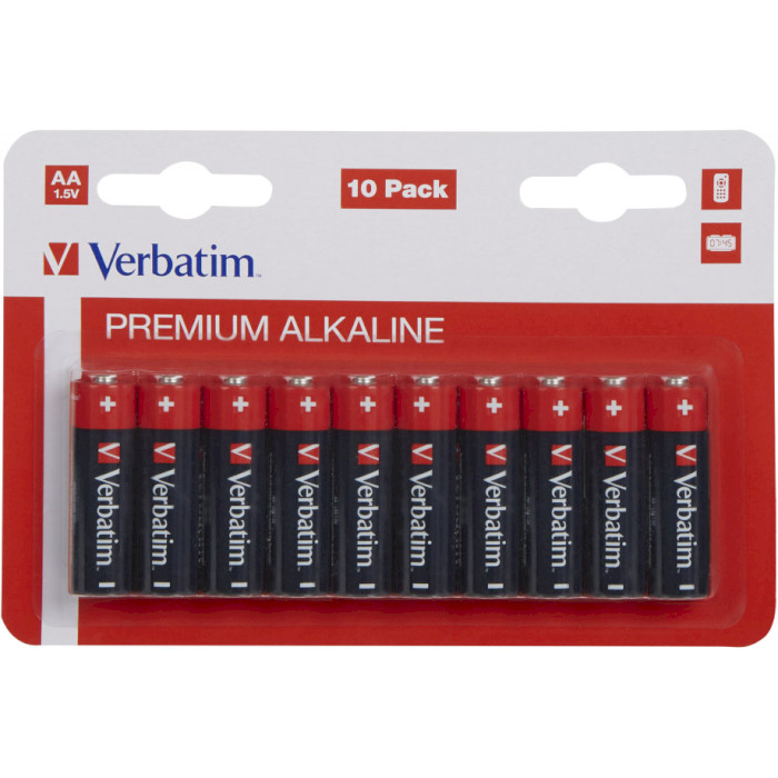 Батарейка VERBATIM Premium Alkaline AA 10шт/уп (49875)