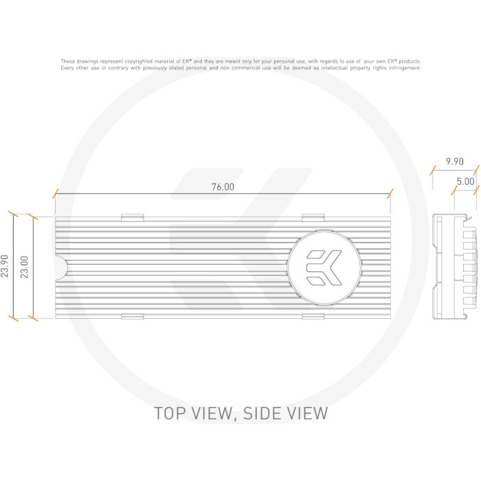 Радиатор для SSD EKWB EK-M.2 NVMe Heatsink Nickel (3830046991799)