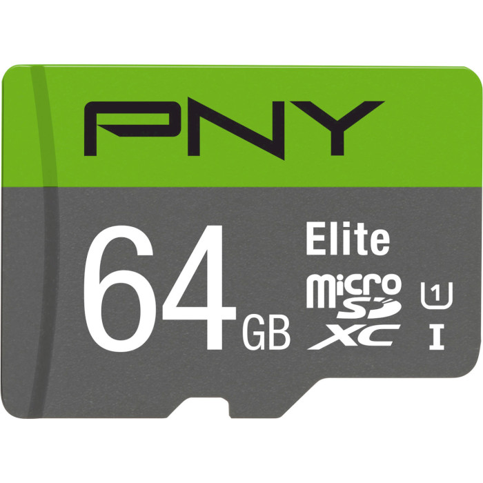 Карта памяти PNY microSDXC Elite 64GB UHS-I Class 10 + SD-adapter (P-SDUX64U185GW-GE)