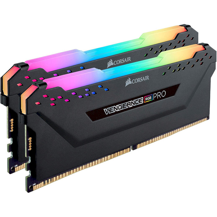 Модуль пам'яті CORSAIR Vengeance RGB Pro Black DDR4 3600MHz 32GB Kit 2x16GB (CMH32GX4M2D3600C18)