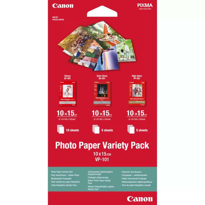 Фотобумага CANON Photo Paper Variety Pack 10x15см 255г/м² 20л (0775B078)