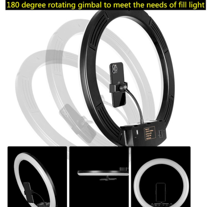 Кольцевая LED лампа PULUZ FL940752 18" + tripod 2.1m (TBD020142220)
