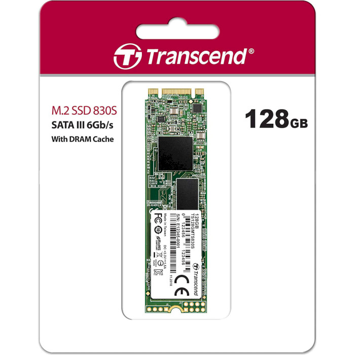 SSD диск TRANSCEND MTS830S 128GB M.2 SATA (TS128GMTS830S)