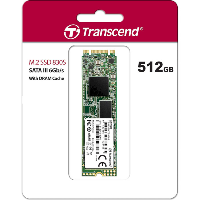 SSD диск TRANSCEND MTS830S 512GB M.2 SATA (TS512GMTS830S)