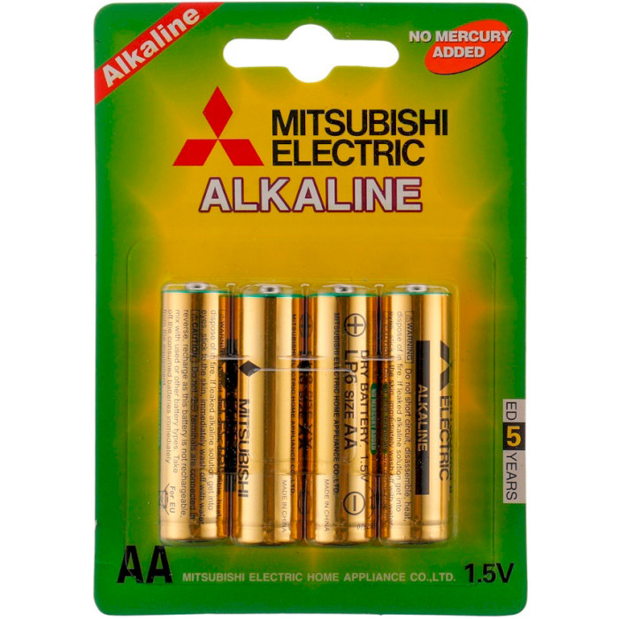 Батарейка MITSUBISHI ELECTRIC Alkaline AA 4шт/уп (LR6/4BP)