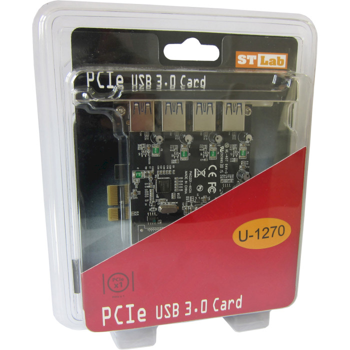Контроллер STLAB U-1270 PCI-E to USB 3.0 4-Ports