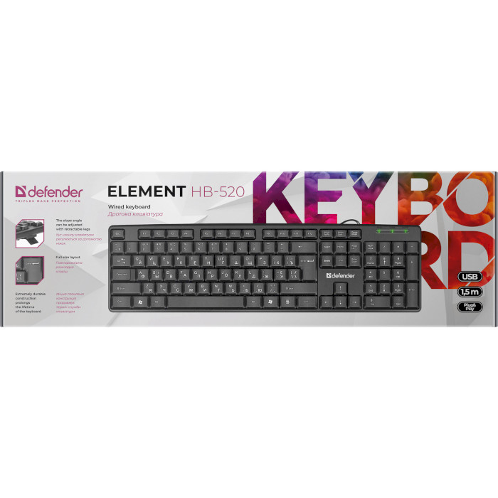 Клавиатура DEFENDER Element HB-520 UA Black (45529)