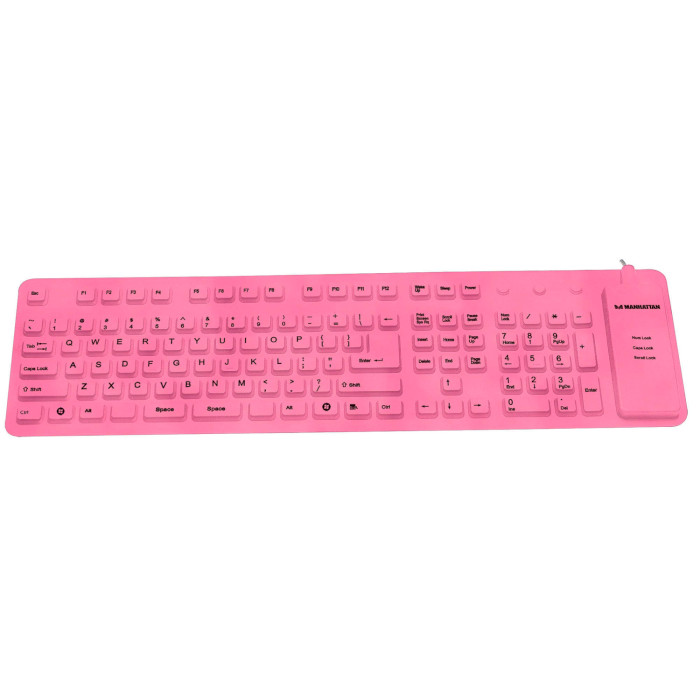 Клавіатура MANHATTAN Roll-Up Pink (177566)