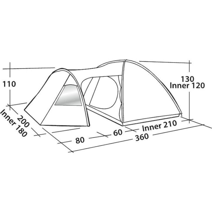 Палатка 3-местная EASY CAMP Eclipse 300 Rustic Green (120386)