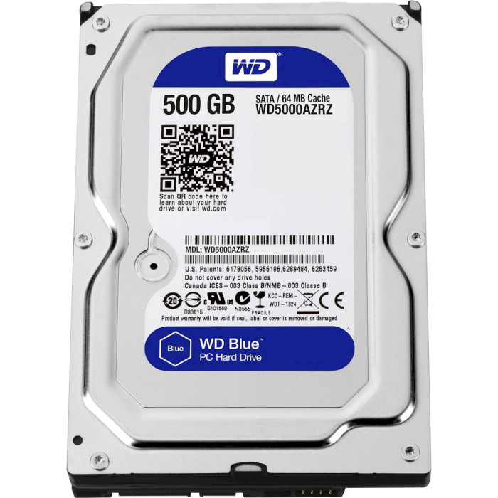 Жорсткий диск 3.5" WD Blue 500GB SATA/64MB (WD5000AZRZ)