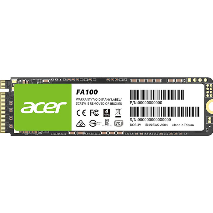 SSD диск ACER FA100 256GB M.2 NVMe (BL.9BWWA.118)