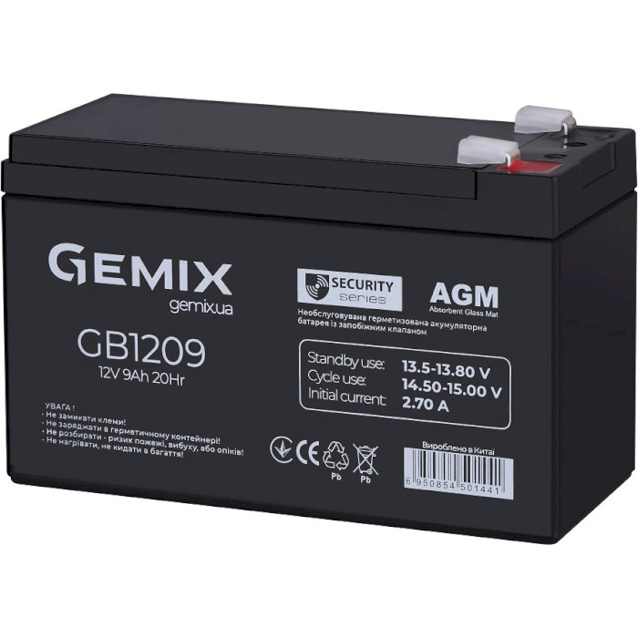 Акумуляторна батарея GEMIX GB1209 (12В, 9Агод)