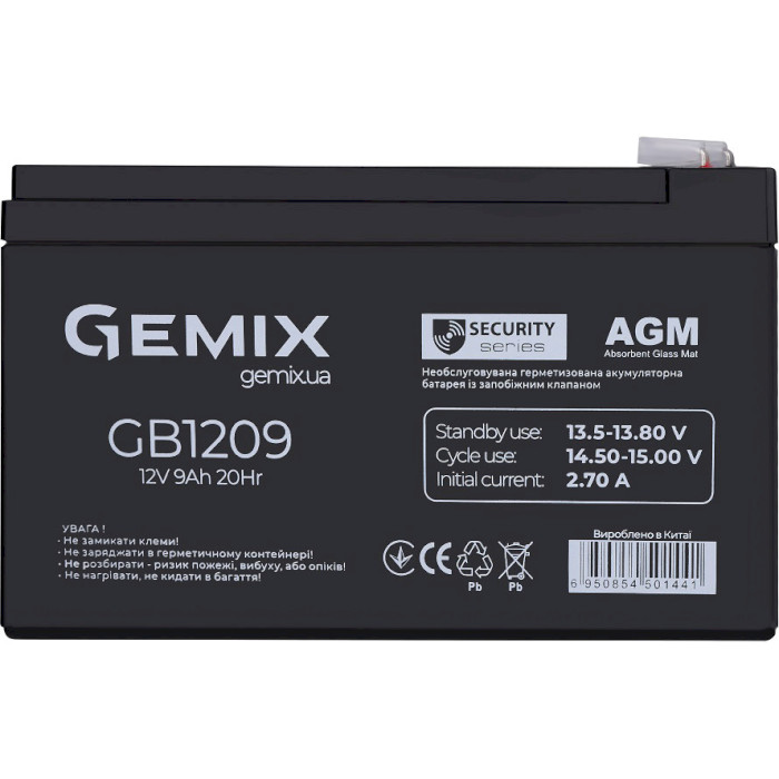 Акумуляторна батарея GEMIX GB1209 (12В, 9Агод)