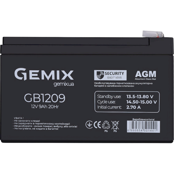 Аккумуляторная батарея GEMIX GB1209 (12В, 9Ач)