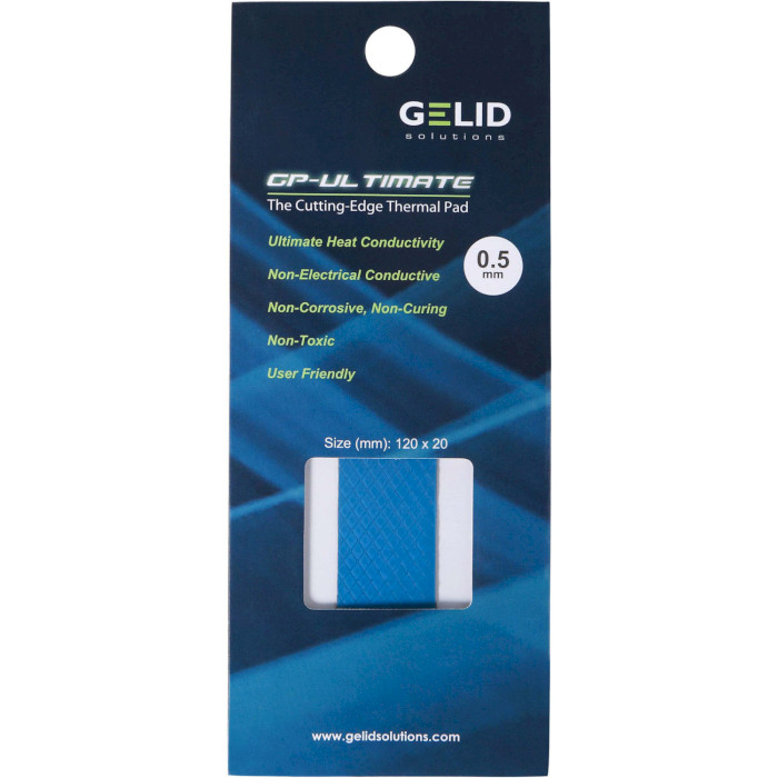 Термопрокладка GELID SOLUTIONS GP-Ultimate Thermal Pad 120x20x0.5mm (TP-GP04-R-A)