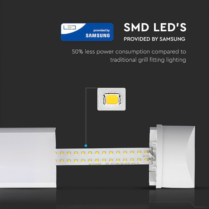 Линейный светильник V-TAC Grill Fitting Samsung Chip 600mm 20W 4000K (663/VT-8-20)