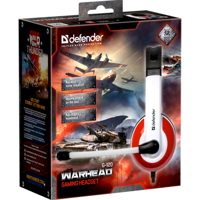 Наушники геймерские DEFENDER Warhead G-120 Red/White (64098)