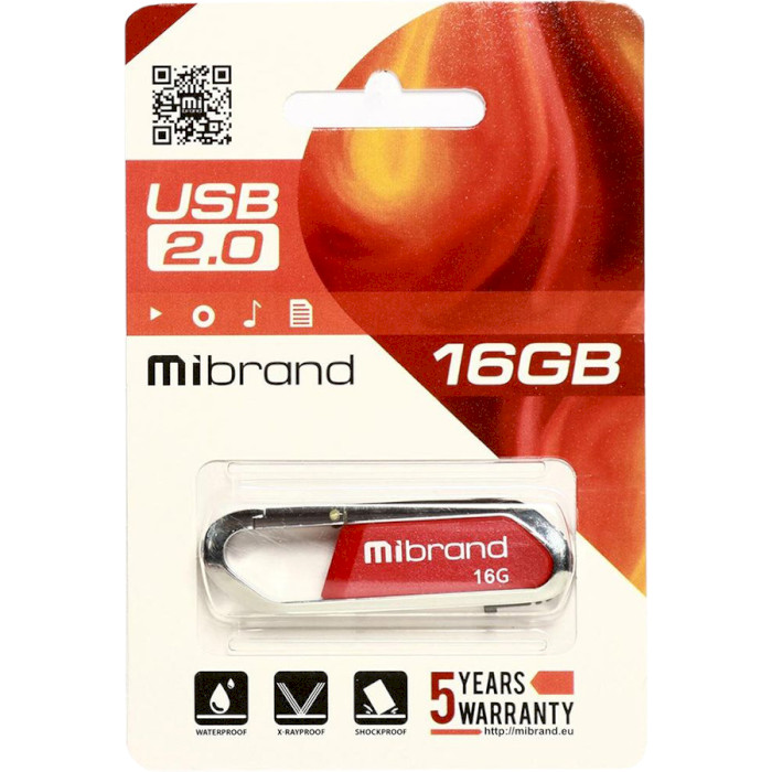 Флэшка MIBRAND Aligator 16GB USB2.0 Dark Red (MI2.0/AL16U7DR)