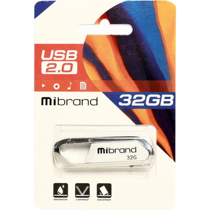 Флешка MIBRAND Aligator 32GB USB2.0 White (MI2.0/AL32U7W)