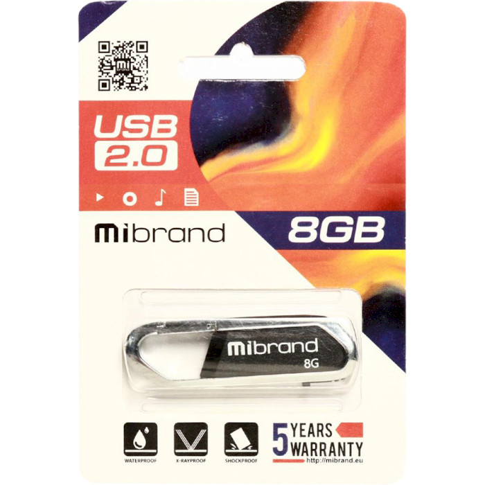 Флешка MIBRAND Aligator 8GB USB2.0 Black (MI2.0/AL8U7B)