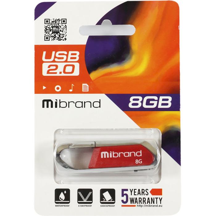 Флешка MIBRAND Aligator 8GB Dark Red (MI2.0/AL8U7DR)
