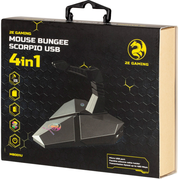 Держатель для кабеля 2E GAMING MB001U Mouse Bungee Scorpio Silver (2E-MB001U)