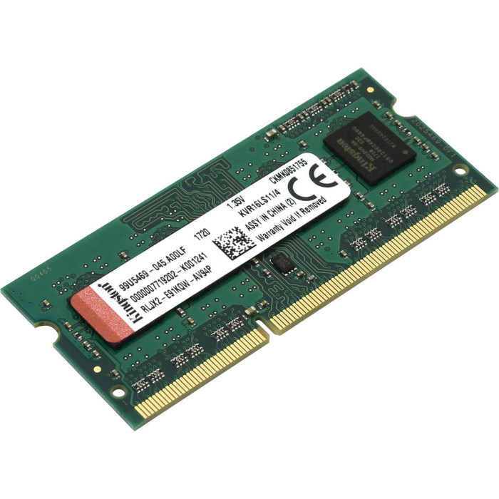 Модуль пам'яті KINGSTON KVR ValueRAM SO-DIMM DDR3L 1600MHz 4GB (KVR16LS11/4WP)