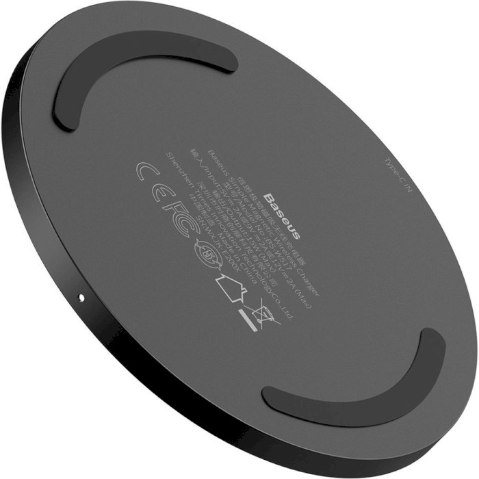 Бездротовий зарядний пристрій BASEUS Simple Magnetic Wireless Charger 15W Black (WXJK-E01)