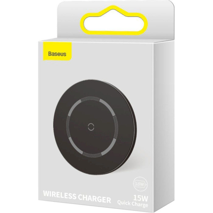 Беспроводное зарядное устройство BASEUS Simple Magnetic Wireless Charger 15W Black (WXJK-E01)