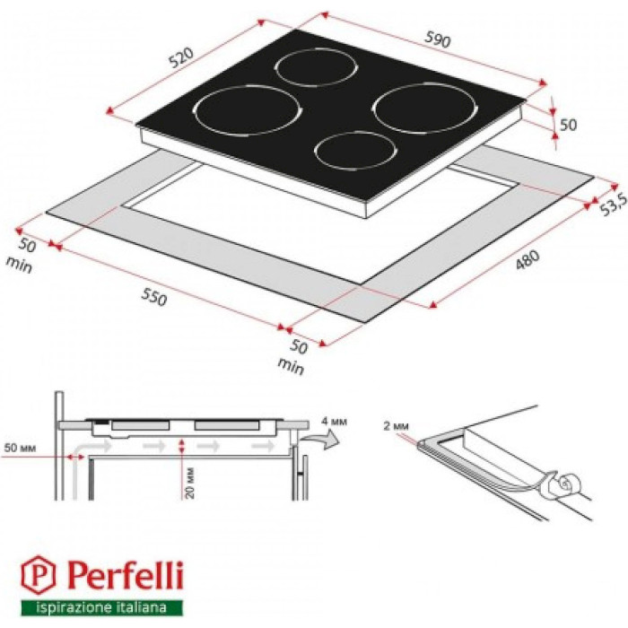 Варочная поверхность электрическая PERFELLI VH 6101 BL