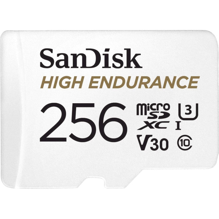 Карта памяти SANDISK microSDXC High Endurance 256GB UHS-I U3 V30 Class 10 + SD-adapter (SDSQQNR-256G-GN6IA)