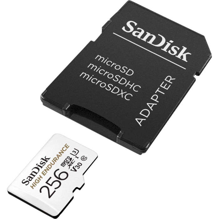 Карта памяти SANDISK microSDXC High Endurance 256GB UHS-I U3 V30 Class 10 + SD-adapter (SDSQQNR-256G-GN6IA)