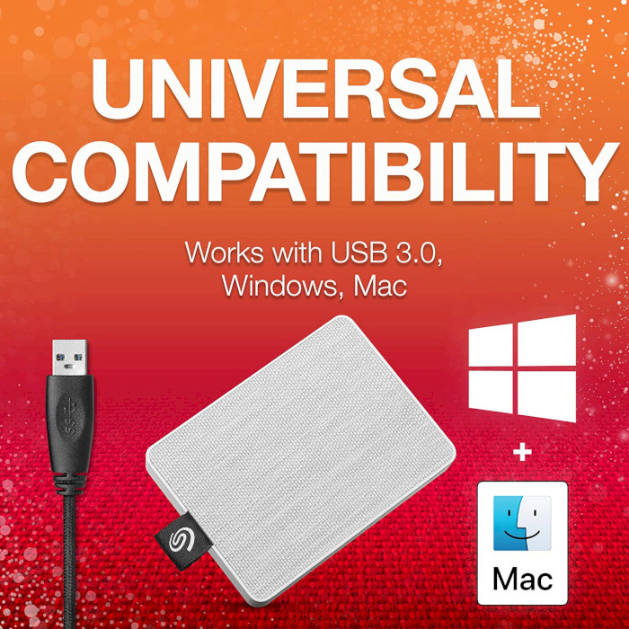 Портативный SSD диск SEAGATE One Touch 500GB USB3.0 White (STJE500402)