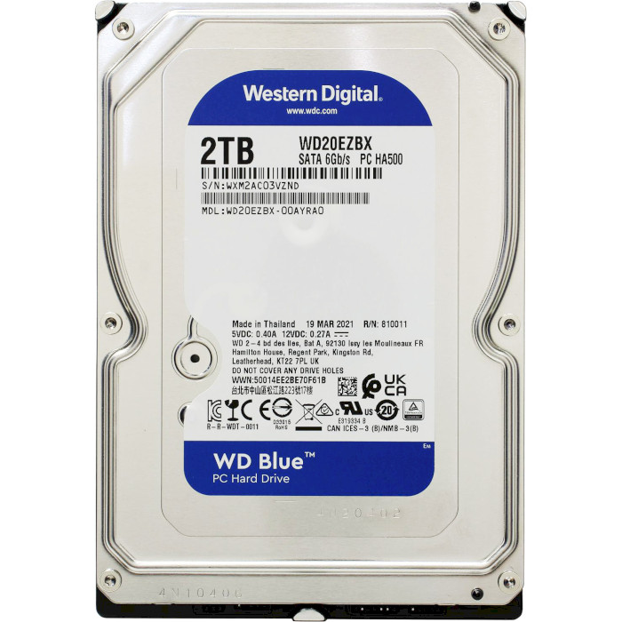 Жорсткий диск 3.5" WD Blue 2TB SATA/256MB (WD20EZBX)