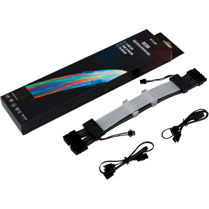 Кабель живлення для відеокарти GELID SOLUTIONS Astra ARGB Extension Cable PCIe 8-pin (CA-RGB-16P-01)