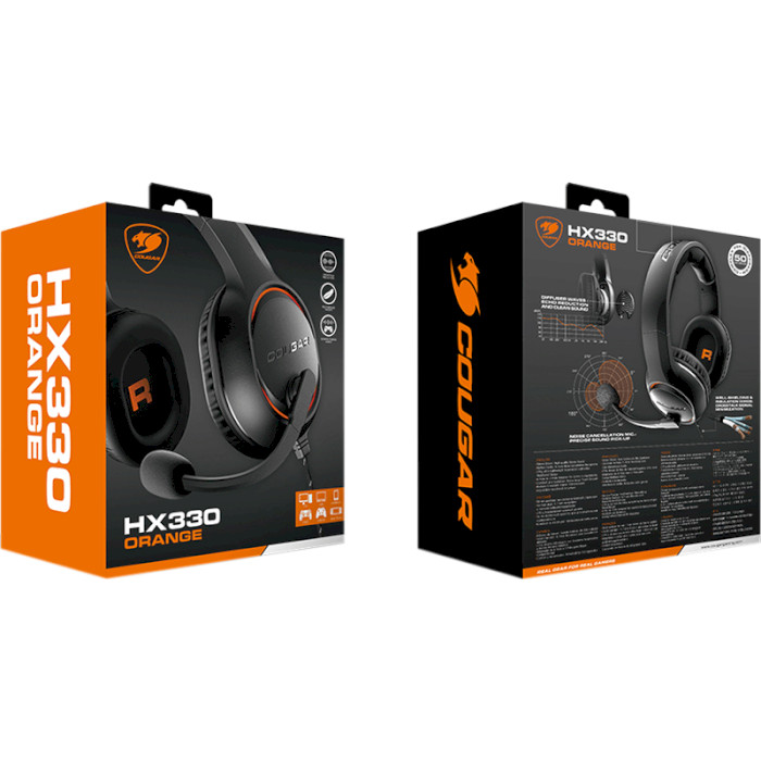 Навушники геймерскі COUGAR HX330 Orange (3H250P50O.0001)