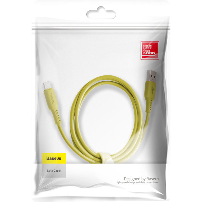 Кабель BASEUS Colourful Cable USB to Lightning 2.4A 1.2м Yellow (CALDC-0Y)