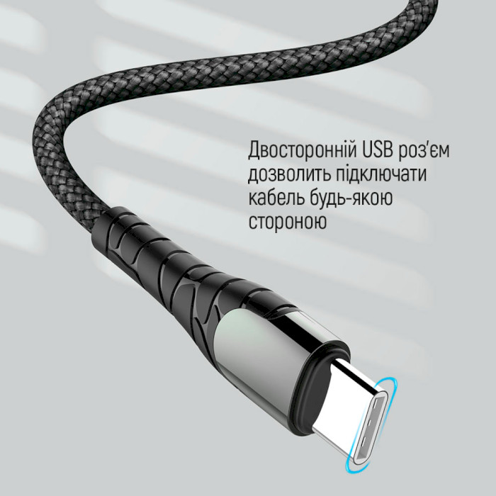 Кабель COLORWAY PD Fast Charging USB-C to USB-C 3A 1м Gray (CW-CBPDCC040-GR)