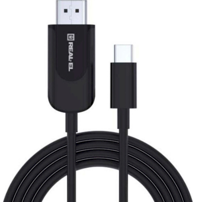 Кабель REAL-EL USB 2.0 AM to Type-C Premium Black 2м (EL123500047)