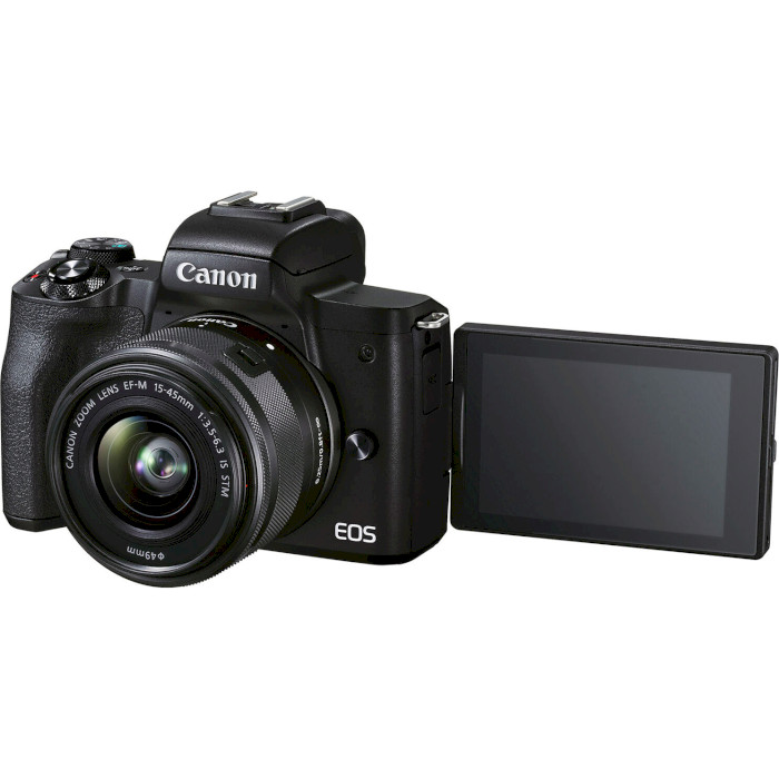 Фотоаппарат CANON EOS M50 Mark II Kit Black EF-M 15-45mm f/3.5-6.3 IS STM + EF-M 55-200mm f/4.5-6.3 IS STM (4728C041)