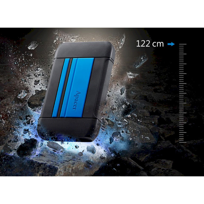 Портативный жёсткий диск APACER AC633 5TB USB3.1 Speedy Blue X Tough Black (AP5TBAC633U-1)