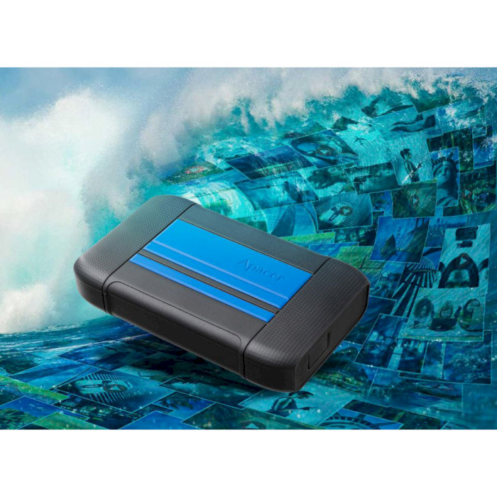 Портативний жорсткий диск APACER AC633 5TB USB3.1 Speedy Blue X Tough Black (AP5TBAC633U-1)