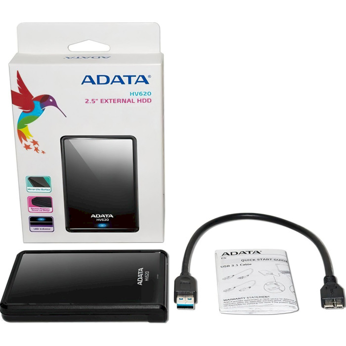 Портативный жёсткий диск ADATA HV620S 5TB USB3.2 Black (AHV620S-5TU31-CBK)